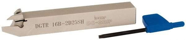 Iscar - DGT, External, Right Hand, 3mm Max Depth of Cut, 1.9 to 2.5mm Groove Width, Indexable Grooving Tool Holder - DG.. Insert Compatibility, 16mm Shank Height, 16mm Shank Width, 120mm OAL - Eagle Tool & Supply