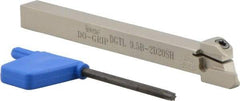 Iscar - External Thread, 0.395" Max Depth of Cut, 0.075" Min Groove Width, 4.7" OAL, Left Hand Indexable Grooving Cutoff Toolholder - 3/8" Shank Height x 3/8" Shank Width, DG.. Insert Style, DGT Toolholder Style, Series Do-Grip - Eagle Tool & Supply
