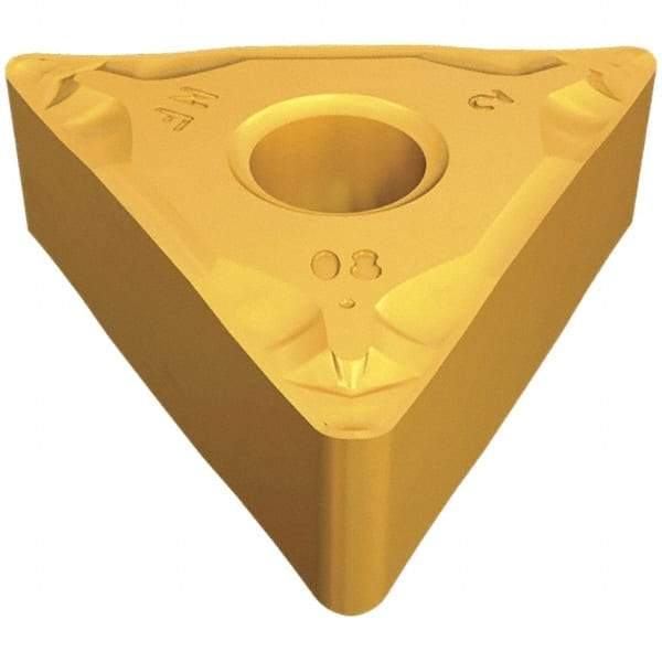 Iscar - TNMG332 NF Grade IC9250 Carbide Turning Insert - TiCN/Al2O3/TiN Finish, 60° Triangle, 3/8" Inscr Circle, 3/16" Thick, 1/32" Corner Radius - Eagle Tool & Supply