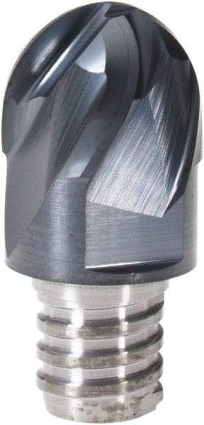 Iscar - MM EB Grade IC908 Carbide Ball Nose Milling Tip Insert - TiAlN Finish, 4 Flutes, 5/8" Cutting Diam, 0.47" Depth of Cut, 0.8" Extension, 5/16" Cnr Rad, 30° Helix - Eagle Tool & Supply