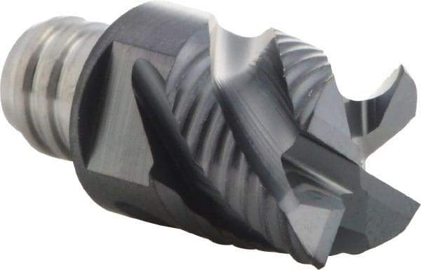 Iscar - MM ERS Grade IC908 Carbide End Milling Tip Insert - TiAlN Finish, 4 Flutes, 12.7mm Cutting Diam, 9.5mm Depth of Cut, 16.5mm Extension, 45° Helix - Eagle Tool & Supply