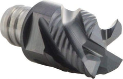 Iscar - MM ERS Grade IC908 Carbide End Milling Tip Insert - TiAlN Finish, 4 Flutes, 12.7mm Cutting Diam, 9.5mm Depth of Cut, 16.5mm Extension, 45° Helix - Eagle Tool & Supply