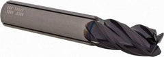 SGS - 1/2", 4 Flute, Single End, Solid Carbide, 0.03" Corner Radius End Mill - 3" OAL, Right Hand Flute, 1" LOC, Right Hand Cut - Eagle Tool & Supply