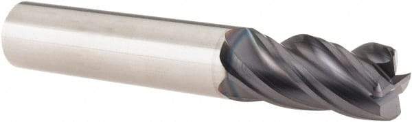 SGS - 1/2", 4 Flute, Single End, Solid Carbide, 0.06" Corner Radius End Mill - 3" OAL, Right Hand Flute, 1" LOC, Right Hand Cut - Eagle Tool & Supply