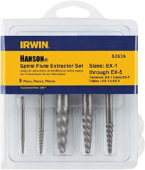 Irwin - Bolt Extractor Sets - MP #1,2,3,4,5 5PC SCREW EXTRACTOR SET - Eagle Tool & Supply