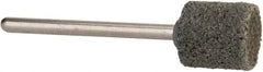 Made in USA - 1/2" Head Diam x 1/2" Thickness, W185, Cylinder End, Aluminum Oxide Mounted Point - Medium Grade - Eagle Tool & Supply