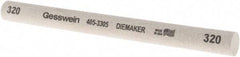 Made in USA - 320 Grit Aluminum Oxide Round Polishing Stone - Coarse/Medium Grade, 1/2" Wide x 6" Long x 1/2" Thick - Eagle Tool & Supply