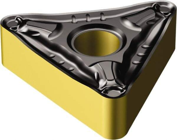 Sandvik Coromant - TNMG431 PM Grade 4335 Carbide Turning Insert - TiCN/AI2O3/TiN Finish, 60° Triangle, 1/2" Inscr Circle, 3/16" Thick, 1/64" Corner Radius - Eagle Tool & Supply