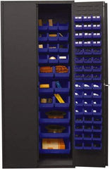 Durham - 138 Bin Storage Cabinet - Steel, 36" Wide x 24" Deep x 84" High, Blue - Eagle Tool & Supply