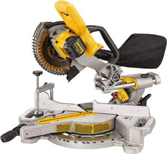 DeWALT - 4 Amp, 20 Volt, 3,750 RPM, 48° Left Single Bevel Sliding Miter Saw - 5/8" Arbor, 7-1/4" Blade Diam - Eagle Tool & Supply