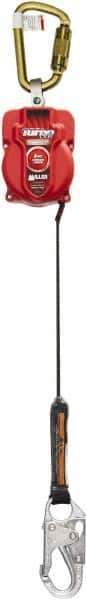 Miller - 9' Long, 400 Lb Capacity, Vectran/Polyester Fall Limiter - Steel Locking Rebar Hook Connector, Steel Carabiner Connector, Black - Eagle Tool & Supply