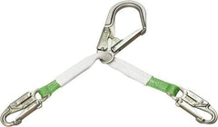 Miller - 2.92' Long, 310 Lb Capacity, 1 Leg Locking Snap Hook Harness Positioning/Restraint Lanyard - 1-1/2" Diam, Polyester Webbing, Locking Snap Hook Anchorage Connection - Eagle Tool & Supply