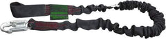 Miller - 6' Long, 310 Lb Capacity, 2 Leg Choke-Off Loop Harness Shock Absorbing Lanyard - 1-1/2" Diam, Nomex/Kevlar Webbing, Locking Snap Hook Anchorage Connection, Safe for Arc Flash Work - Eagle Tool & Supply