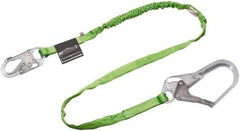 Miller - 6' Long, 310 Lb Capacity, 1 Leg Locking Snap Hook Harness Lanyard - 1-1/2" Diam, Polyester, Locking Rebar Hook Anchorage Connection - Eagle Tool & Supply
