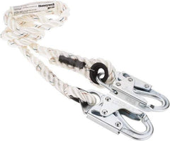 Miller - 6' Long, 310 Lb Capacity, 1 Leg Locking Snap Hook Harness Positioning/Restraint Lanyard - 1-1/2" Diam, Filament Nylon Rope, Locking Snap Hook Anchorage Connection - Eagle Tool & Supply