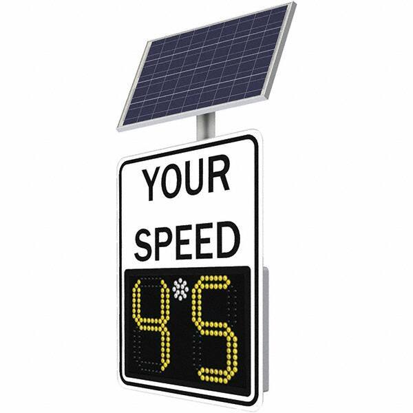 TrafficLogix - "Your Speed", 23" Wide x 29" High, Aluminum Speed Limit Signs - Black on White, High Intensity Reflectivity, Rectangle, Post Mount - Eagle Tool & Supply