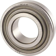 Nice - 5/8" Bore Diam, 1-3/4" OD, Double Seal Precision Ground Radial Ball Bearing - 5/8" Wide, 1 Row, Round Bore, 1,025 Lb Static Capacity, 2,595 Lb Dynamic Capacity - Eagle Tool & Supply