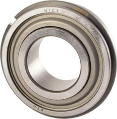 Nice - 5/8" Bore Diam, 1-3/4" OD, Double Seal Precision Ground Radial Ball Bearing - 5/8" Wide, 1 Row, Round Bore, 1,025 Lb Static Capacity, 2,595 Lb Dynamic Capacity - Eagle Tool & Supply