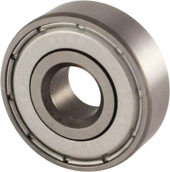 Nice - 7/16" Bore Diam, 1-3/8" OD, Double Shield Semi Ground Extra Light Radial Ball Bearing - 7/16" Wide, 1 Row, Round Bore, 850 Lb Static Capacity, 940 Lb Dynamic Capacity - Eagle Tool & Supply