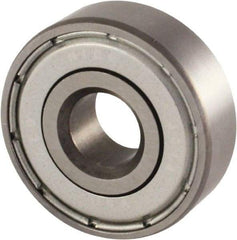 Nice - 1/2" Bore Diam, 1-1/8" OD, Double Shield Semi Ground Extra Light Radial Ball Bearing - 3/8" Wide, 1 Row, Round Bore, 475 Lb Static Capacity, 600 Lb Dynamic Capacity - Eagle Tool & Supply