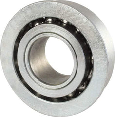 Nice - 3/4" Bore Diam, 1-3/4" OD, Open Unground Full Complement Radial Ball Bearing - 5/8" Wide, With Flange, 1 Row, Round Bore, 1,550 Lb Dynamic Capacity - Eagle Tool & Supply
