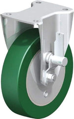 Blickle - 8" Diam x 2" Wide x 9-41/64" OAH Top Plate Mount Rigid Caster - Polyurethane-Elastomer Blickle Softhane, 1,760 Lb Capacity, Ball Bearing, 5-1/2 x 4-3/8" Plate - Eagle Tool & Supply