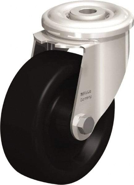 Blickle - 4" Diam x 1-1/2" Wide x 4-59/64" OAH Hollow Kingpin Mount Swivel Caster - Heat-Resistant Phenolic Resin, 330 Lb Capacity, Plain Bore Bearing, Hollow Kingpin Stem - Eagle Tool & Supply