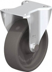 Blickle - 5" Diam x 1-9/16" Wide x 5-7/8" OAH Top Plate Mount Rigid Caster - Heat-Resistant Nylon, 660 Lb Capacity, Plain Bore Bearing, 3-15/16 x 3-3/8" Plate - Eagle Tool & Supply