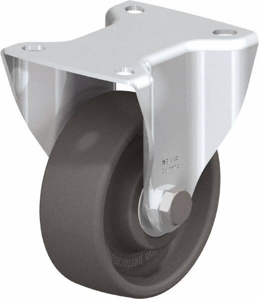Blickle - 4" Diam x 1-1/2" Wide x 4-59/64" OAH Top Plate Mount Rigid Caster - Heat-Resistant Nylon, 550 Lb Capacity, Ball Bearing, 3-15/16 x 3-3/8" Plate - Eagle Tool & Supply