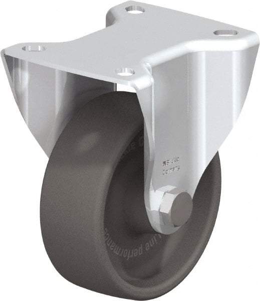 Blickle - 4" Diam x 1-1/2" Wide x 4-59/64" OAH Top Plate Mount Rigid Caster - Heat-Resistant Nylon, 550 Lb Capacity, Plain Bore Bearing, 3-15/16 x 3-3/8" Plate - Eagle Tool & Supply