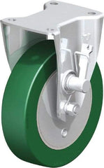 Blickle - 8" Diam x 2" Wide x 9-41/64" OAH Top Plate Mount Rigid Caster - Polyurethane-Elastomer Blickle Softhane, 1,760 Lb Capacity, Ball Bearing, 5-1/2 x 4-3/8" Plate - Eagle Tool & Supply