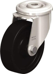 Blickle - 4" Diam x 1-3/16" Wide x 4-59/64" OAH Hollow Kingpin Mount Swivel Caster - Heat-Resistant Phenolic Resin, 275 Lb Capacity, Plain Bore Bearing, Hollow Kingpin Stem - Eagle Tool & Supply
