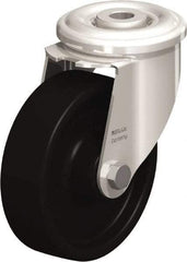 Blickle - 4" Diam x 1-3/16" Wide x 4-59/64" OAH Hollow Kingpin Mount Swivel Caster - Heat-Resistant Phenolic Resin, 275 Lb Capacity, Plain Bore Bearing, Hollow Kingpin Stem - Eagle Tool & Supply