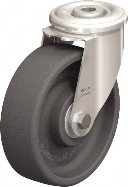 Blickle - 5" Diam x 1-9/16" Wide x 5-7/8" OAH Hollow Kingpin Mount Swivel Caster - Heat-Resistant Nylon, 330 Lb Capacity, Ball Bearing, Hollow Kingpin Stem - Eagle Tool & Supply