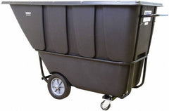 Wesco Industrial Products - 2,100 Lb Load Capacity, 1 Cu Yd, Polyethylene Tilt Truck - 32" Wide x 72-3/4" Long x 37" High, Black - Eagle Tool & Supply