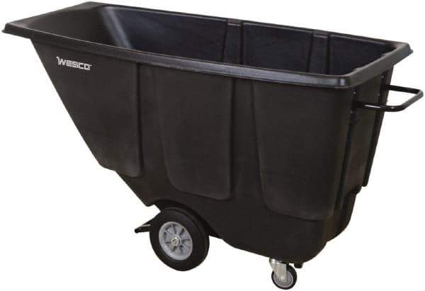 Wesco Industrial Products - 850 Lb Load Capacity, 1/2 Cu Yd, Polyethylene Tilt Truck - 21-1/2" Wide x 61-1/2" Long x 31" High, Black - Eagle Tool & Supply
