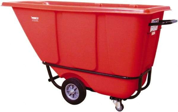 Wesco Industrial Products - 850 Lb Load Capacity, 1/2 Cu Yd, Polyethylene Tilt Truck - 21-1/2" Wide x 61-1/2" Long x 31" High, Black - Eagle Tool & Supply