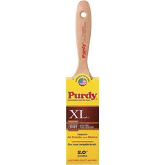 Purdy - 2" Flat Synthetic Trim Brush - 2-11/16" Bristle Length, 2-11/16" Wood Beavertail Handle - Eagle Tool & Supply