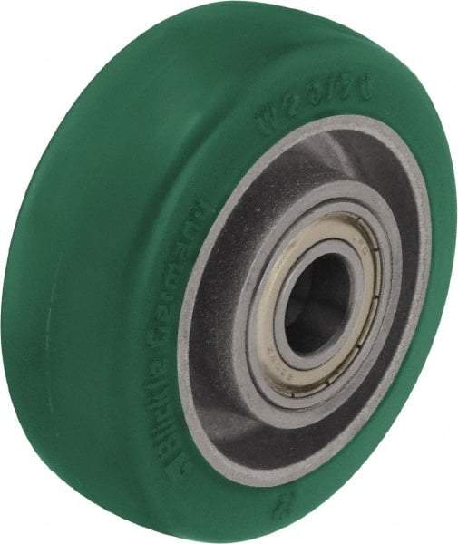 Blickle - 5 Inch Diameter x 1-37/64 Inch Wide, Polyurethane-Elastomer Blickle Softhane Caster Wheel - 770 Lb. Capacity, 19/32 Inch Axle Diameter, Ball Bearing - Eagle Tool & Supply