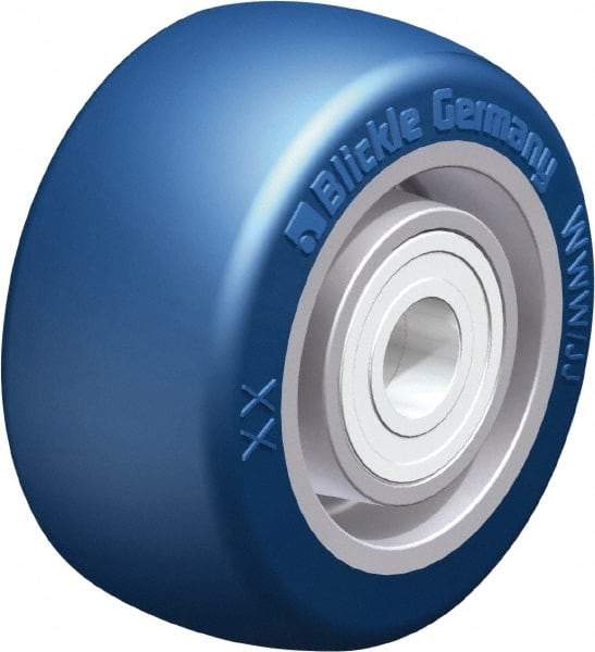 Blickle - 3 Inch Diameter x 1-37/64 Inch Wide, Polyurethane-Elastomer Blickle Besthane Caster Wheel - 506 Lb. Capacity, 19/32 Inch Axle Diameter, Ball Bearing - Eagle Tool & Supply
