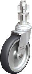 Blickle - 4" Diam x 63/64" Wide x 4-7/8" OAH Metal Expander Mount Swivel Caster - Rubber Elastomer (TPE), 154 Lb Capacity, Plain Bore Bearing, Metal Expander Stem - Eagle Tool & Supply