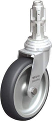 Blickle - 4" Diam x 63/64" Wide x 4-7/8" OAH Metal Expander Mount Swivel Caster - Rubber Elastomer (TPE), 154 Lb Capacity, Plain Bore Bearing, Metal Expander Stem - Eagle Tool & Supply
