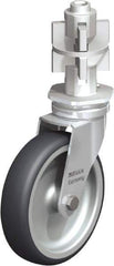Blickle - 4" Diam x 63/64" Wide x 4-7/8" OAH Metal Expander Mount Swivel Caster - Rubber Elastomer (TPE), 154 Lb Capacity, Plain Bore Bearing, Metal Expander Stem - Eagle Tool & Supply
