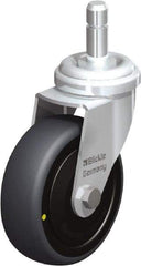 Blickle - 3" Diam x 63/64" Wide x 3-27/32" OAH Stem Mount Swivel Caster - Rubber Elastomer (TPE), 110 Lb Capacity, Ball Bearing, Friction Stem - Eagle Tool & Supply