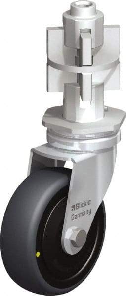 Blickle - 3" Diam x 63/64" Wide x 4" OAH Metal Expander Mount Swivel Caster - Rubber Elastomer (TPE), 110 Lb Capacity, Ball Bearing, Metal Expander Stem - Eagle Tool & Supply