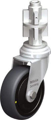 Blickle - 3" Diam x 63/64" Wide x 4" OAH Metal Expander Mount Swivel Caster - Rubber Elastomer (TPE), 110 Lb Capacity, Ball Bearing, Metal Expander Stem - Eagle Tool & Supply