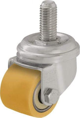 Blickle - 1-1/2" Diam x 1-1/16" Wide x 2" OAH Stem Mount Swivel Caster - Polyurethane-Elastomer Blickle Extrathane, 176 Lb Capacity, Ball Bearing, 3/8" Threaded Stem - Eagle Tool & Supply