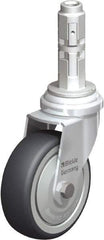 Blickle - 3" Diam x 63/64" Wide x 4" OAH Metal Expander Mount Swivel Caster - Rubber Elastomer (TPE), 165 Lb Capacity, Ball Bearing, Metal Expander Stem - Eagle Tool & Supply