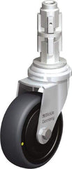 Blickle - 3" Diam x 63/64" Wide x 4" OAH Metal Expander Mount Swivel Caster - Rubber Elastomer (TPE), 110 Lb Capacity, Ball Bearing, Metal Expander Stem - Eagle Tool & Supply