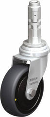 Blickle - 3" Diam x 63/64" Wide x 4" OAH Metal Expander Mount Swivel Caster - Rubber Elastomer (TPE), 110 Lb Capacity, Ball Bearing, Metal Expander Stem - Eagle Tool & Supply